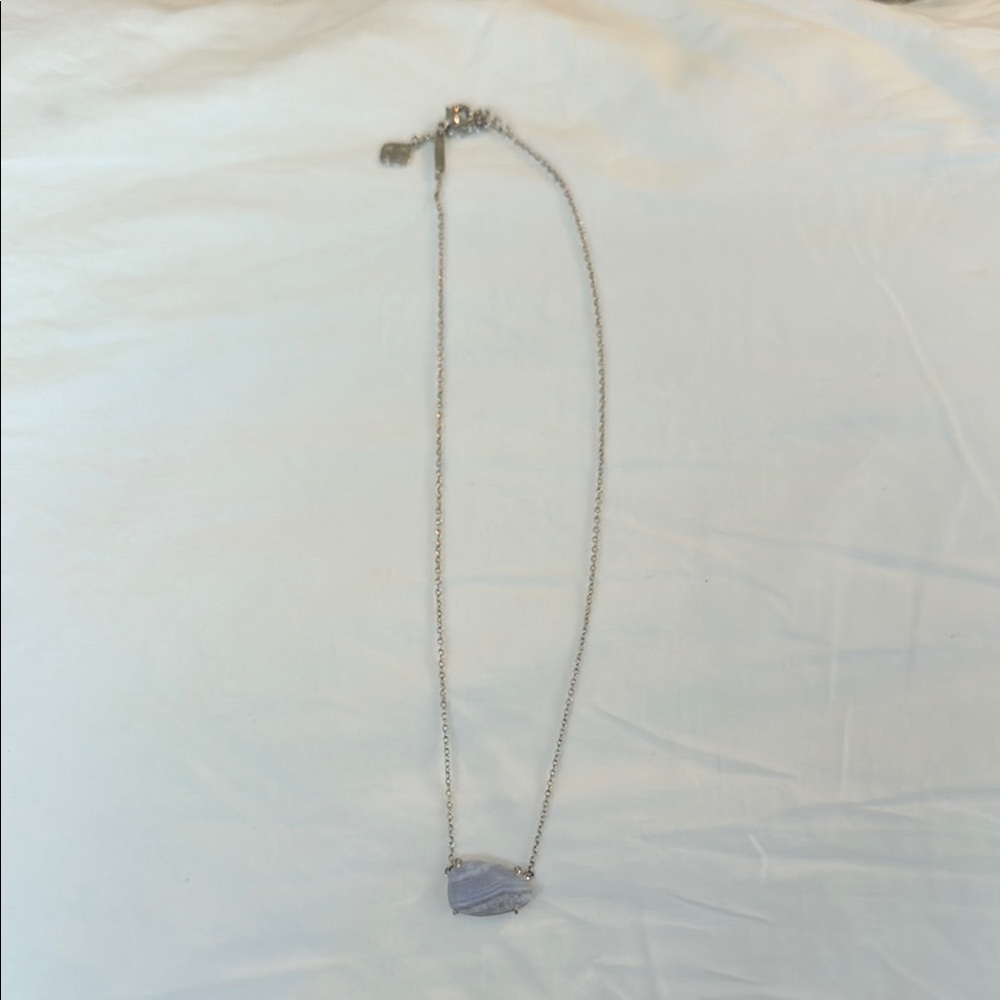 Kendra Scott Silver Necklace with purple gemstone